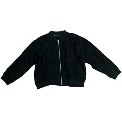 Chaqueta bomber Broadway 38 negra con ojales - 100 % algodón, talla XL (NUEVA CON ETIQUETAS) Foto 1 de 3