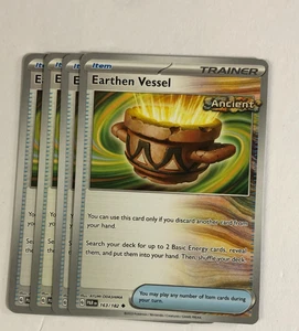 Juego de cartas coleccionables Pokémon Paradox Rift 4x Earthen Vessel 163/182 casi nuevo - Imagen 1 de 2