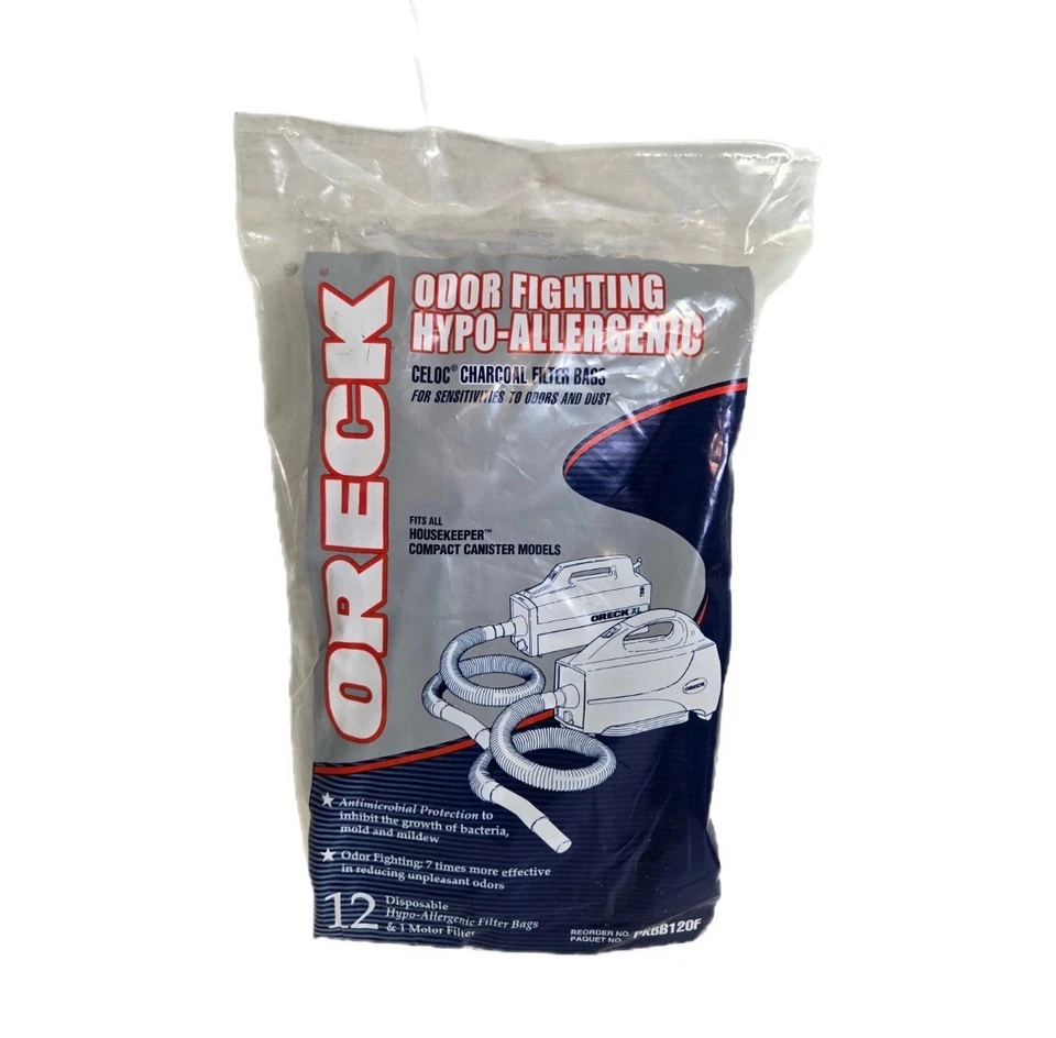 Paquete de 12 bolsas de vacío hipoalergénicas para combatir olores de carbón Oreck bote PKBB12OF Foto 1 de 4