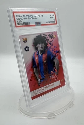 Fútbol Total Topps 2024-25 #118 - Diego Maradona Rojo Paralelo /5, PSA 9 ¡COMO NUEVO!! Foto 1 de 4