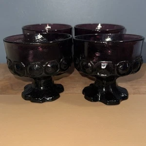 Set of 4 plum purple colored Tiffin Franciscan Madeira Champagne Coupe Glasses - Picture 1 of 9