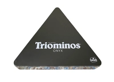 Triominos  ONYX in a Black Tin Traditional Tile Game Educational Strategy *NEW* - Image 1 of 3
