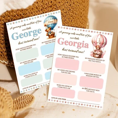 Personalised 1st Birthday Time Capsule Cards Teddy Bear First Birthday Cards - Изображение 1 из 4