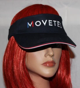 NEW MOVETES NAVY ADJUSTABLE GOLF SUN VISOR RED WHITE BLUE EMBROIDERED BRAND NAME - Picture 1 of 3