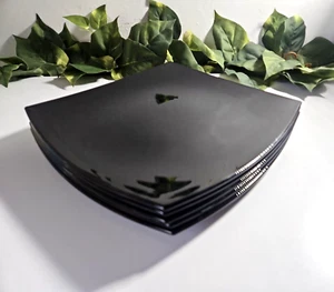 Set Of 5 Luminarc Qaudrato Noir Black Square Dinner Plates 10.5" - Picture 1 of 11