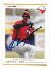 GARY LUCAS 2003 GRANDSTAND AUTOGRAPHED SIGNED # 25 QUAD CITY RIVER BANDITS