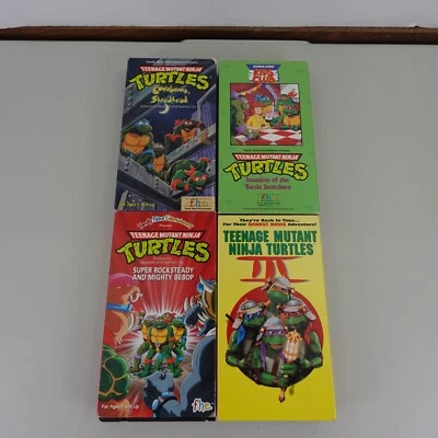 Vintage Lot of 4 TMNT Teenage Mutant Ninja Turtles VHS Tapes 1980s & 1990s - Image 1 of 4