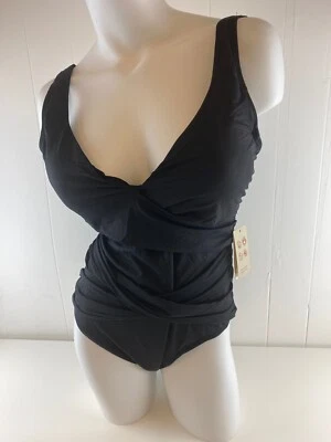 Tommy Bahama Pearl One-Piece Black Swimsuit  Black Size 6 - Image 1 of 4