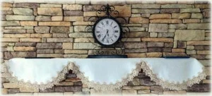 Abrigo de encaje rosa tocador bufanda 90" x 19" suave dorado blanco estante manto - Imagen 1 de 2