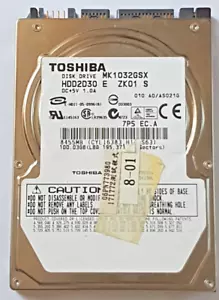 100 GB SATA Toshiba MK1032GSX 5400rpm 8MB HDD 2,5 " Internal Hard Drive - Picture 1 of 1