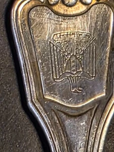 Cristofle Silber 8" Servierlöffel mit irakischem Adler - Saddam Hussein Ära, Wüste - Bild 1 von 5