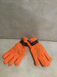 Polar Fleece Orange Gloves Mens OS Hunting Shooting Winter New - Picture 1 of 5