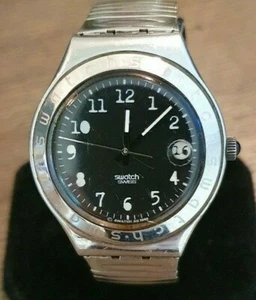 Vintage Swatch Irony YGS 707 big date with umique ss stretch bracelet - Picture 1 of 8