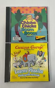 Curious George Chicka Chicka Boom Boom Vintage Children's PC Game Set of 2 CIB - Picture 1 of 5