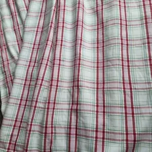 Red & White Check Curtains D53" x W48" Cotton Lined Pencil Pleat - Picture 1 of 6