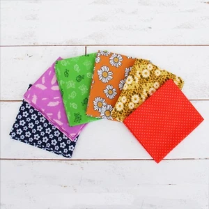 Threadart 6 Fat Quarter Bundles Sets - Rainbow Prints 100% Cotton Fabric - Picture 1 of 6