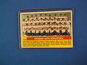 1956 Topps Baseball # 235 Kansas City Athletics Team card VG + 2 small creases - Picture 1 of 2