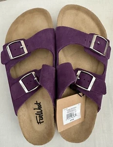 FarWest Women’s Purple Leather 2-Strap Sandals – Stylish, Durable Size 9 - Picture 1 of 11