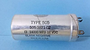 Sangamo Kondensator Typ 505 14000 MFD 12 VDC blank negativ Aluminium 85*C 5587337 - Bild 1 von 5