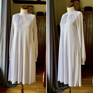 LORD & TAYLOR Vintage Couture 60s Silver Dress Mod Disco Shift S/M - Picture 1 of 7