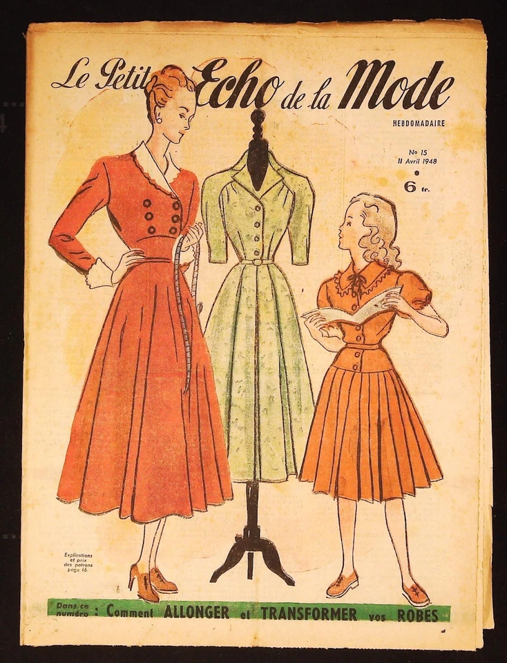 Le Petit Echo de la Mode année 1948, Ancien magazine Français N°15 - Photo 1/1