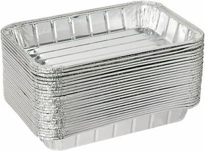 Small Disposable Aluminum Broiler Pan For Baking, BBQ &Grill Trays 10 PACK 8 X 6 - Picture 1 of 4