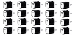 20x USB 1A Wall Charger Power Adapter AC Home US Plug FOR iPhone Samsung LG BLK - Picture 1 of 1