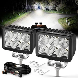 AUXBEAM 2X 3" LED Pod Work Light Bar White Off-road Driving Light ATV Universal - Picture 1 of 12