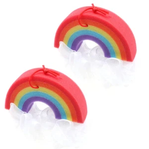 2 Pcs Rainbow Bath Flower Miss Baby Home Use Balls Bubble Forming - Picture 1 of 12