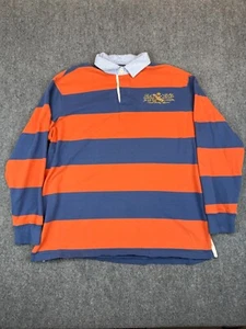 Polo vintage Ralph Lauren Kanye West The Iconic Rugby Shirt taglia L blu righe arancioni - Foto 1 di 5