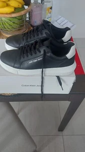 Calvin Klein Jeans Men’s Footwear Trainers Black Leather Used Once - Picture 1 of 11