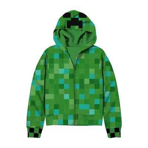 New Boys Minecraft Zip-Up Hoodie 4/5 6/7 8 10/12 14/16 - Picture 1 of 1