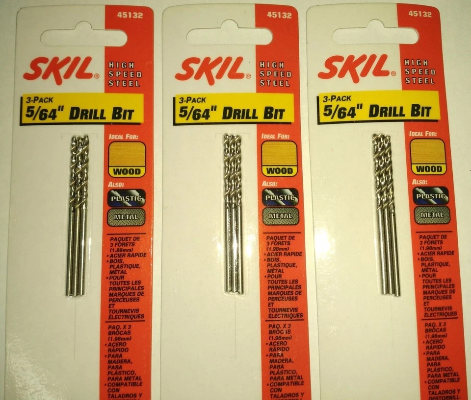 Skil 45132 5/64 Inch HSS Polished Drill Bit 3 (3 Packs) - Image 1 of 1
