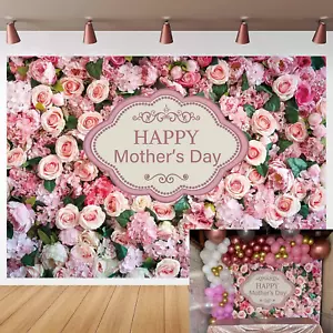Happy Mother'S Day Backdrop Flowers Photography Photo Background Mother'S Day Pa - Picture 1 of 8