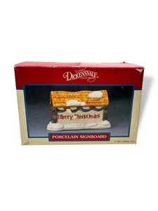 Lemax Dickensvale Collectibles Porcelain Signboard Merry Christmas Decor 1991 - Picture 1 of 11