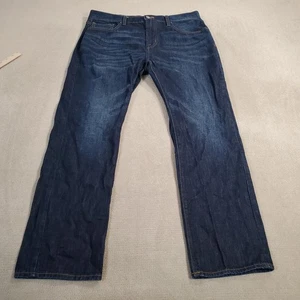 American Eagle Jeans Mens 36x32 Blue Original Straight Leg Faded Dark Wash Denim - Picture 1 of 11