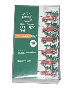 Roter Pickup Truck Weihnachten LED 18 Lichter Set - Batteriebetrieben Winterwunder NEU - Bild 1 von 3