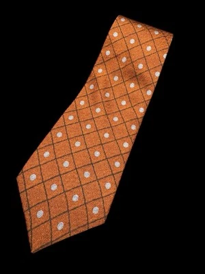 Corbata vintage Guess seda naranja puntas lunares Foto 1 de 4