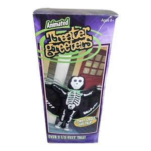 Gemmy animiertes Skelett Halloween Treater Greeter 2 Fuß mit Box (OPEN BOX) - Bild 1 von 3
