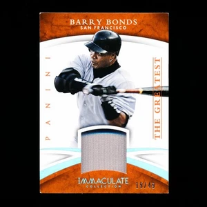 Barry Bonds 2015 Panini Immaculate The Greatest Jersey Patch /49 Giants - Afbeelding 1 van 2