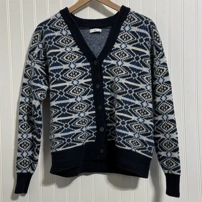 ARITZIA TNA 100% Merino Wool Fair Isle Cardigan Sweater Size 1 (XXS/XS) Nordic - Image 1 of 4