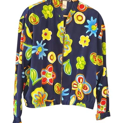 Vintage Kensington Square Jacket Blazed Bomber Floral Large Bohemian Hippie - Image 1 of 4