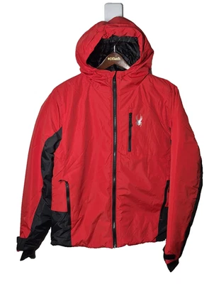 Chaqueta Spyder Para Hombres XL Roja Negra Con Capucha Esquí Snowboard HydroWEB ThermaWEB NUEVO Foto 1 de 4