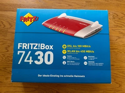 Fritz Box 7430 mit Anschlusskabeln und Netzteil - Bild 1 von 4