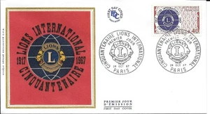 FRANCE 1967 FDC CINQUANTENAIRE LIONS INTERNATIONAL YT 1534 - Picture 1 of 1