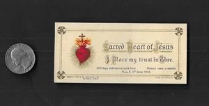 vintage E.M. LOHMANN Co. 5th June 1905 Pray Card Sacred Heart of Jesus France - Picture 1 of 2