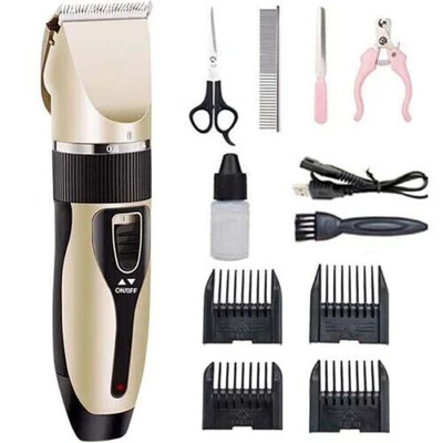 Cordless Electric Pet Dog Cats Grooming Clippers Low Noise Shaver Trimmer Kit GB - Image 1 of 4