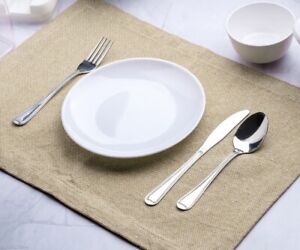 Cloth Placemats Set of 6 Cotton Woven Placemats Natural Dining Tablemats 13x18"
