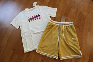 NWT MENS JORDAN SZ M SHIRT IVORY, SHORTS - Picture 1 of 6