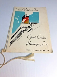THE GREAT WHITE FLEET S.S. Sixaola & UNITED FRUIT COMPANY, Lista de PASAJEROS - Imagen 1 de 9